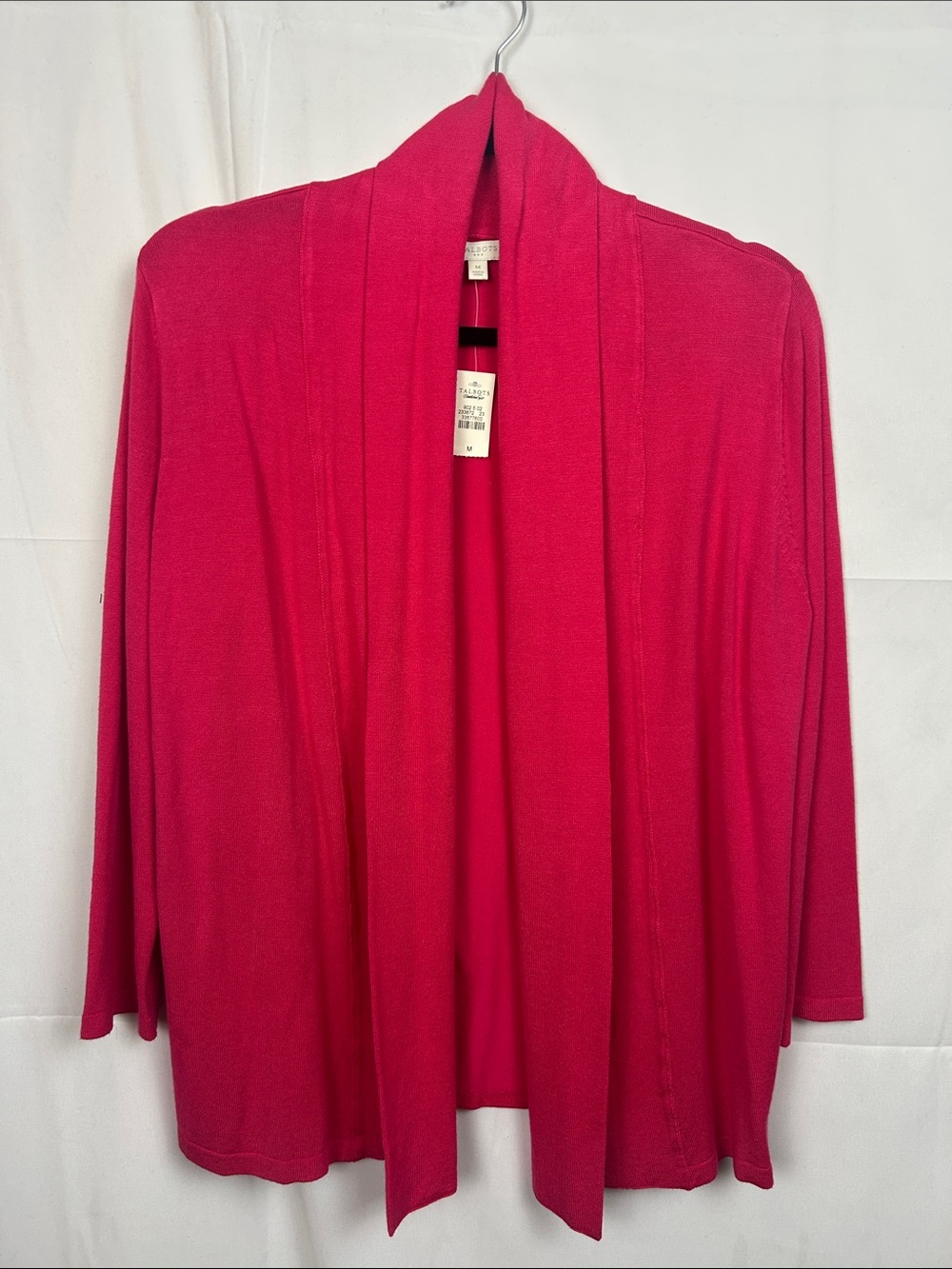 Talbots Open-Front Cardigan in Bright Pink